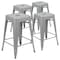 Flash Furniture Silver 24" High Metal Stool, PK4 4-ET-31320-24-SV-R-GG - alternate 5
